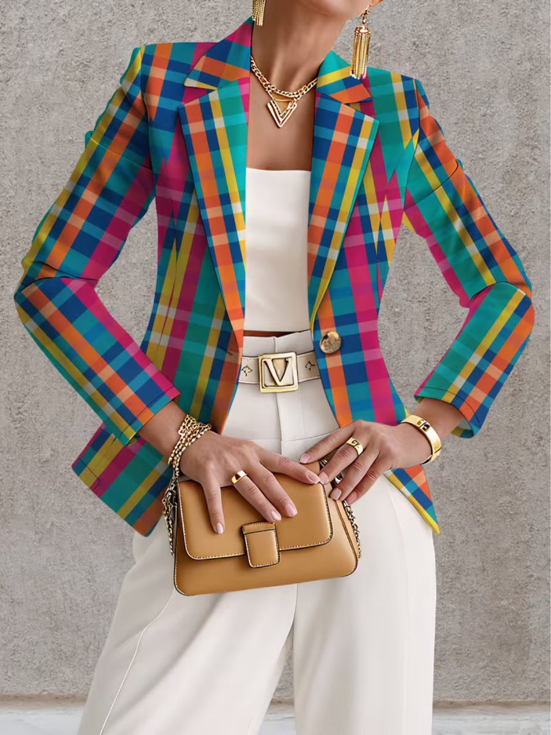 Plaid Blazer for Women